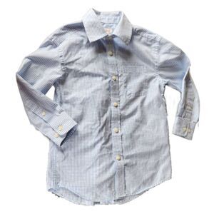 Cat & Jack XS 4/5 boys dress shirt collared button up blue white plaid long slee